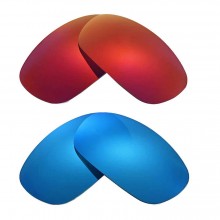 Walleva Fire Red + Ice Blue Polarized Replacement Lenses For Costa Del Mar Brine Sunglasses